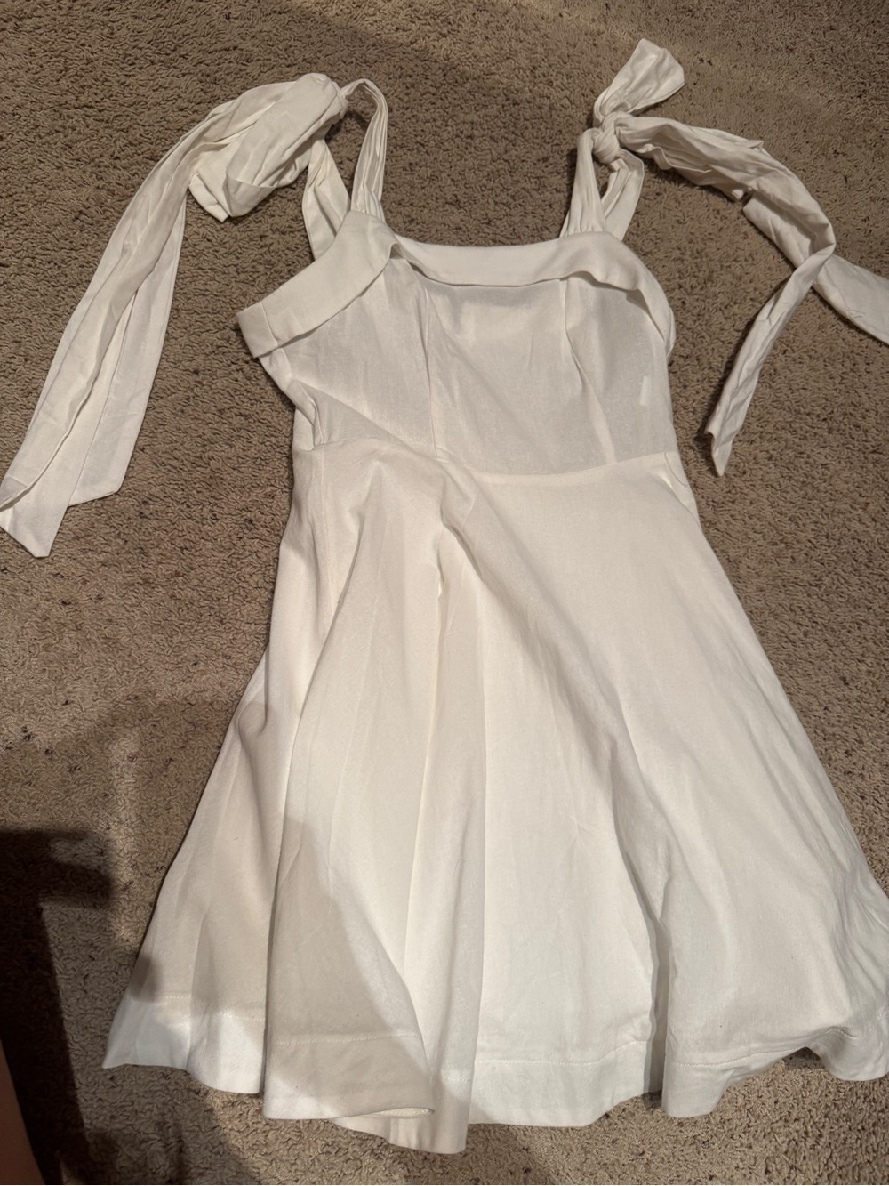 White linen mini dress